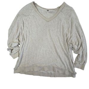 Free People Take It Off Pullover Sweatshirt Sweater Slouchy Small Cream